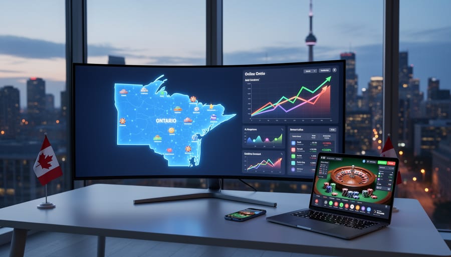 Toronto skyline at sunset representing Ontario's leadership in online gambling market regulation